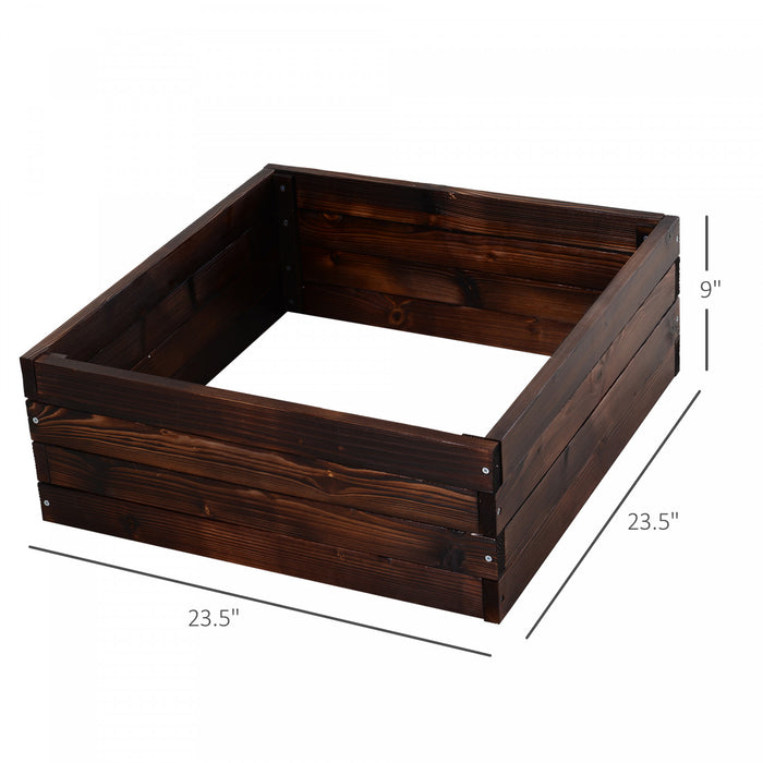 Outsunny Carre Potager De Jardin Jardiniere Parterre De Fleurs Legumes Fruits Bois De Sapin Carbonise