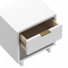 Elara Contemporary 18" Solid Wood Nightstand in White (1-Drawer) | Table de nuit contemporaine Elara 18" en bois massif blanc (1 tiroir)
