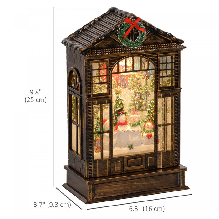 HOMCOM Lanterne boule a neige de Noel avec lumieres, musique et paillettes