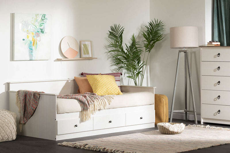Plenny Lit de jour avec rangement Blanc antique, de Meubles South Shore