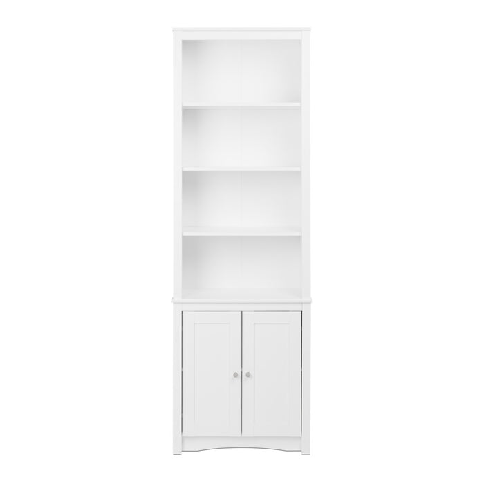 Bibliothèque haute avec 2 portes de style Shaker - blanche