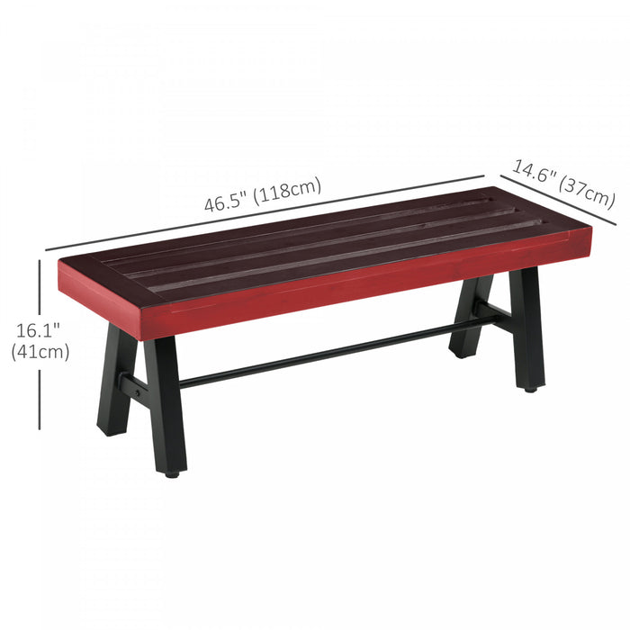 Outsunny Lot De 2 Tabourets De Jardin, Banc De Parc Exterieur, Marron
