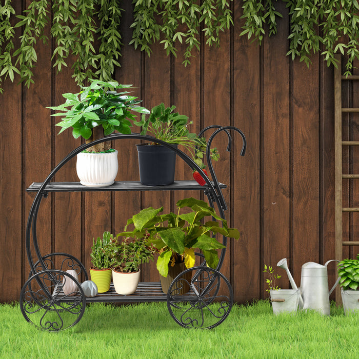 Support De Metal Robuste Pour Plantes, Chariot Jardin Decoratif