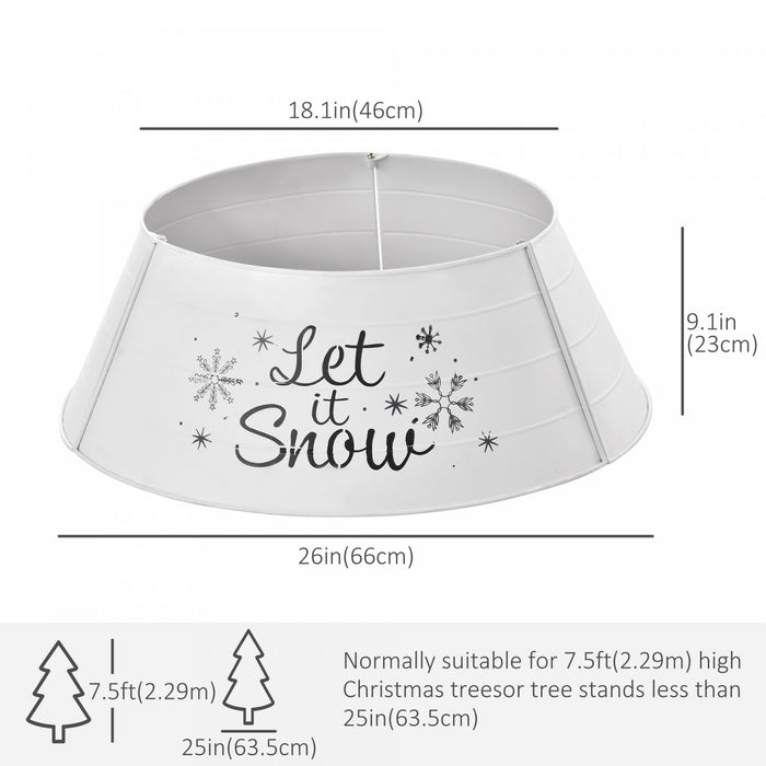Homcom Collier De Sapin En Metal 26 Po, Couverture De Base De Sapin, Blanc