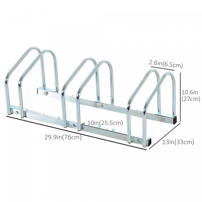 Soozier Support De Rangement Pour 3 Velos, Argent
