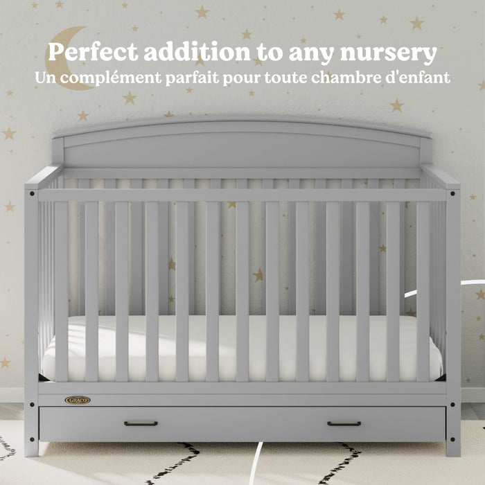 Graco Benton Lit de bebe convertible 5-en-1 avec tiroir - Gris galet