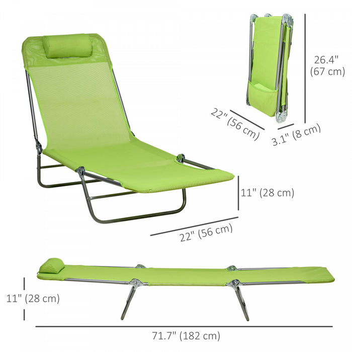 Outsunnychaise Longue Pliante 2 Pcs, Chaises De Piscine Inclinables, Vert