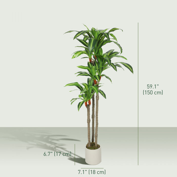 HOMCOM Arbre Dracaena Artificiel de 5pi, Plante Factice Realiste