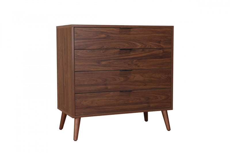 Commode Flashby Avec 4 Tiroirs - Faux Noyer