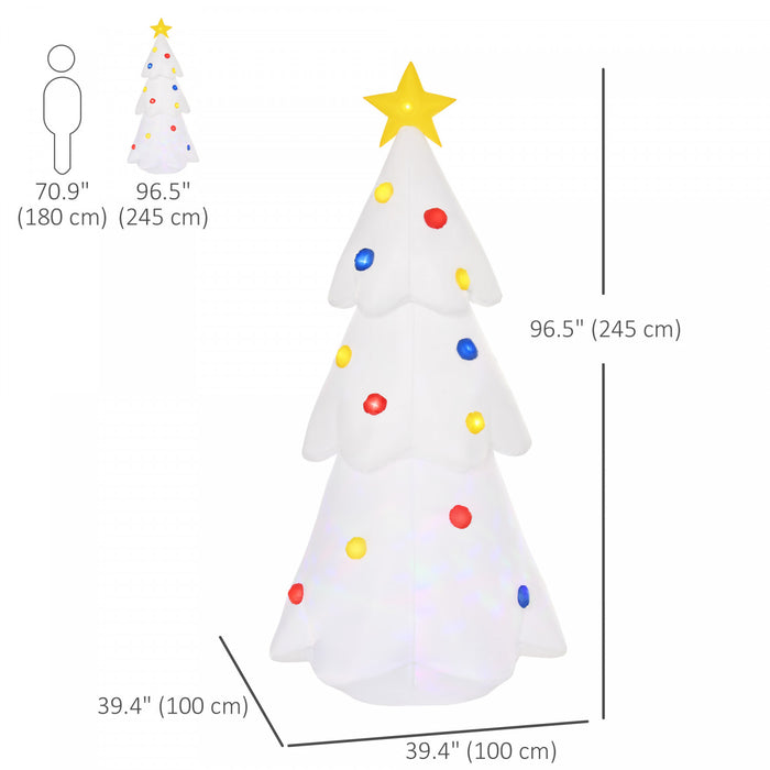 Homcom Sapin De Noel Gonflable Blanc
