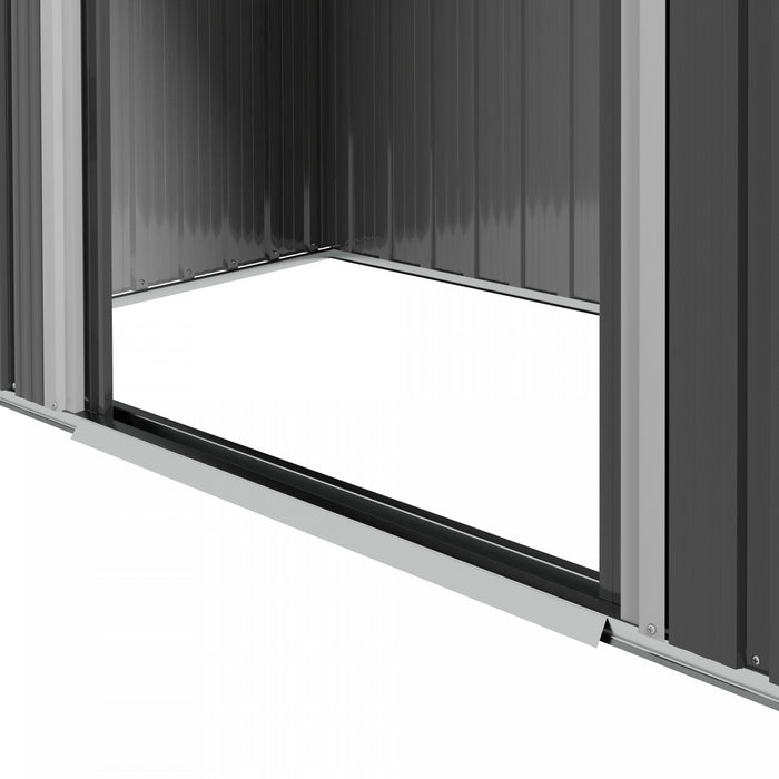 Outsunny Abri De Jardin En Metal De 6,5x3,5 Pi, Grand Batiment De Stockage Exterieur Avec Doubles Portes Coulissantes Et 4 Aerations, Gris Fonce