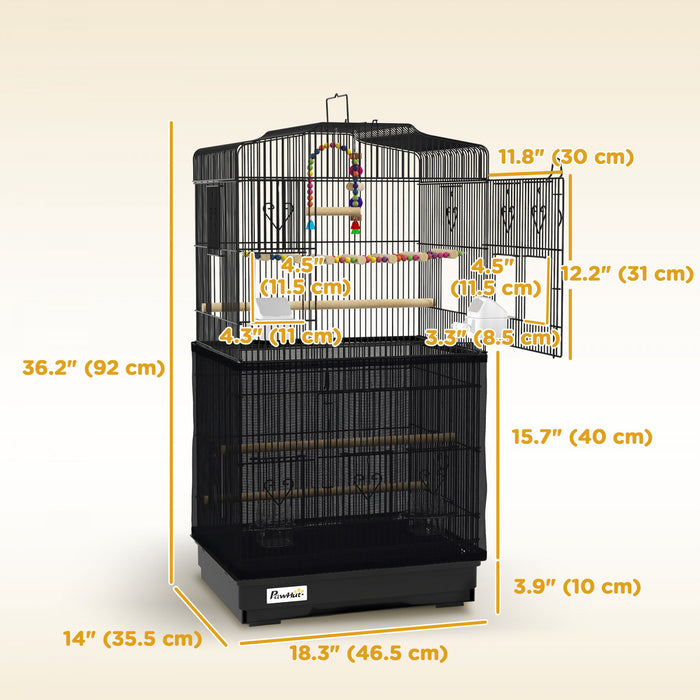 Cage A Oiseaux 36\" Avec Accessoires, Poignee, Plateau