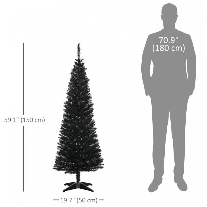 Homcom Arbre De Noel, Arbre De Noel Fin Avec Branches Realistes, Noir