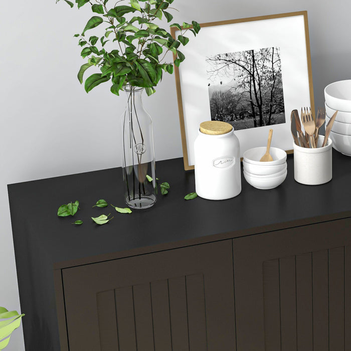 HOMCOM Buffet, Meuble de Rangement avec Placard 2 Portes et 4 Tiroirs