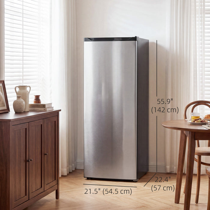 HOMCOM Congelateur Vertical 7,0 Cu.Ft., Compact pour Maison, Argent