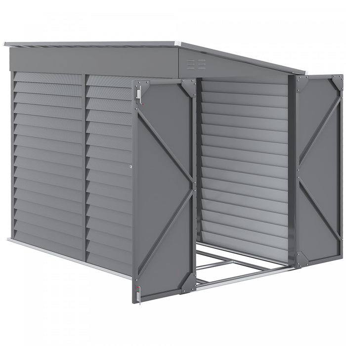 Outsunny Abri De Rangement Exterieur En Metal 4,6 Pi X 9 Pi, Gris