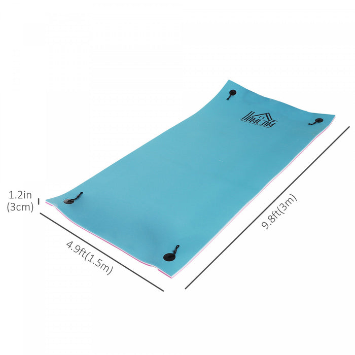HOMCOM Tapis d'eau flottant 10x5 pi Piscine Lac Loisirs