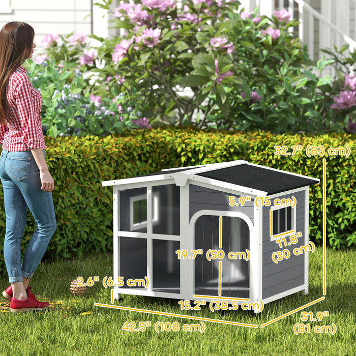 Niche Pour Chien En Bois Avec Toit En Asphalte Amovible