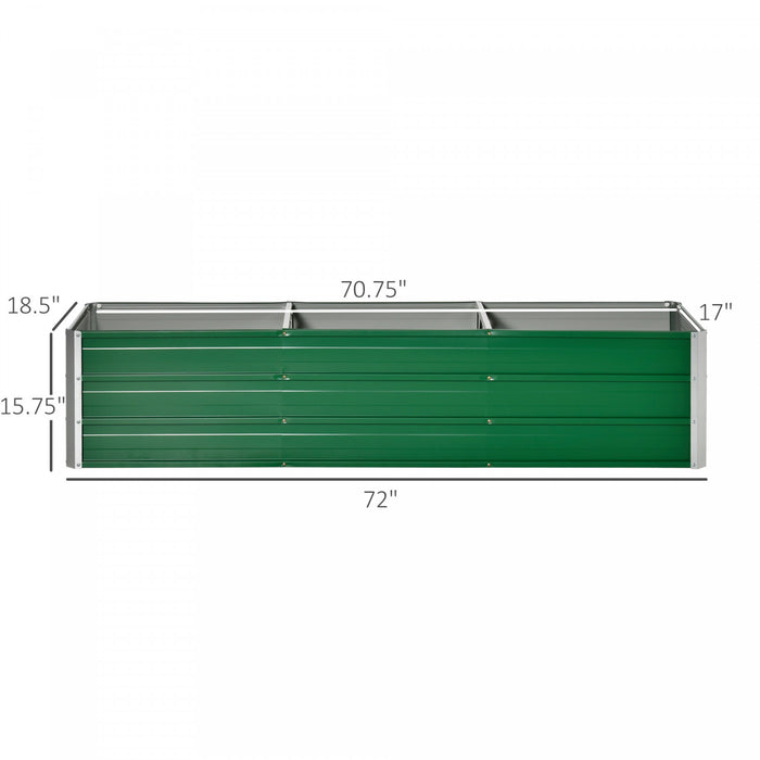 Outsunny Jardiniere En Acier Lit De Culture Lit Sureleve Pot De Fleurs Bac A Plante Pour Patio Terrasse Jardin Une Paire De Gants Fournie Tole D'acier Vert