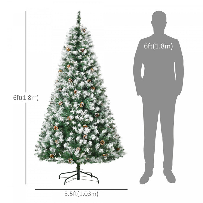 Homcom Arbre De Noel Artificiel 800 Branches Et 61 Pommes De Pin