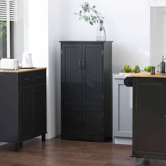 HOMCOM Garde-Manger Cuisine 48\" Armoire Rangement Etageres Noir