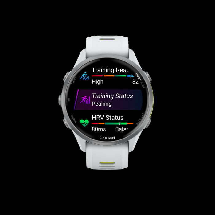 Garmin Forerunner 970 Smartwatch 47mm, Amoled, Titanium Whitestone/amp Yellow, Gps Fitness, Running, Triathlon, 15-jour Batterie