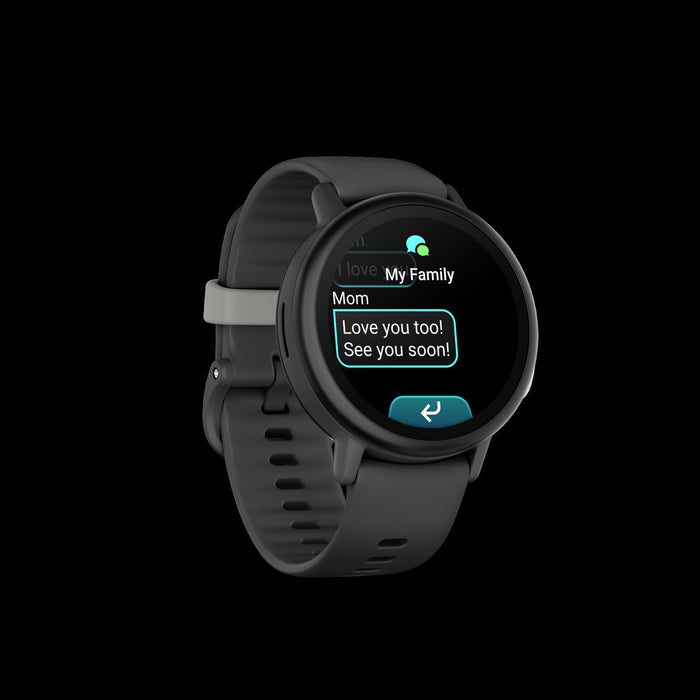 Montre intelligente pour enfants Garmin Bounce 2 Slate Gray - Suivi d'enfants, appels LTE, lecture de musique, jeux d'activite, recompenses pour les corvees, alertes de localisation en temps reel