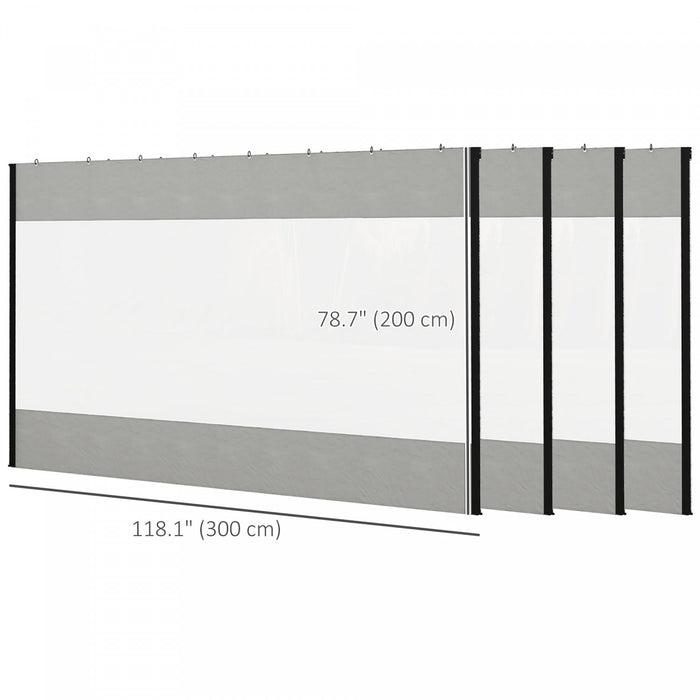 Outsunny Rideaux De Pergola Avec Grandes Fenetres Pour Pergola De 10' X 10'