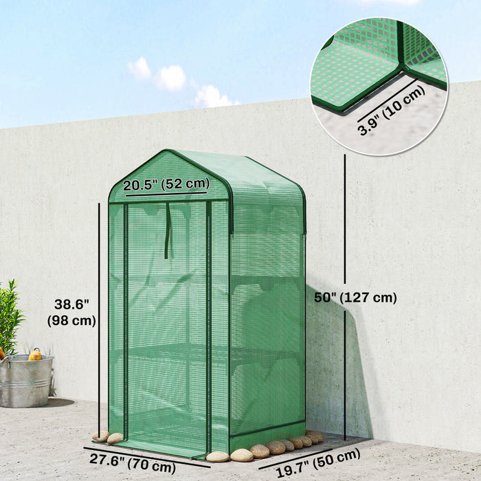 Outsunny Mini Serre avec Toit en Maille, Petite Serre Portable, Vert