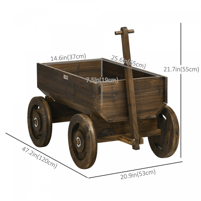 Outsunny Chariot A Fleurs En Bois, Lit De Jardin Sureleve Avec Roues, Jardinieres Pour Plantes D'exterieur, Jardin, Terrasse, Decoration De Jardin