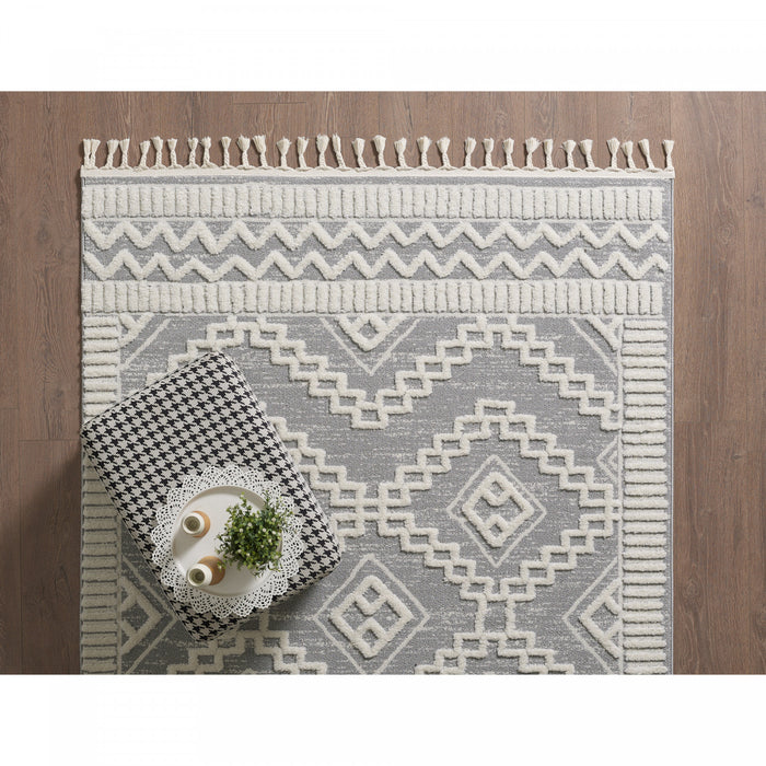 Carpette à poil long Quinto Moroccan Quatro - 7 pi 7 po x 10 pi 