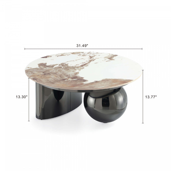 Ensemble moderne et glamour Laurel de 2 tables : table basse et table d’appoint, coloris noir