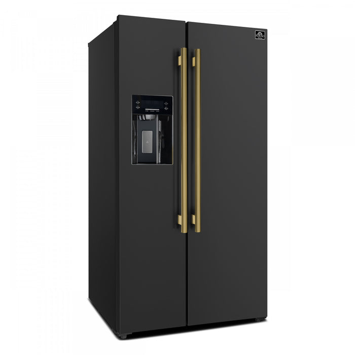 Refrigerateur cote a cote Salerno de 36 po, noir, 20 pi³ – FFRBI1844-36BLK