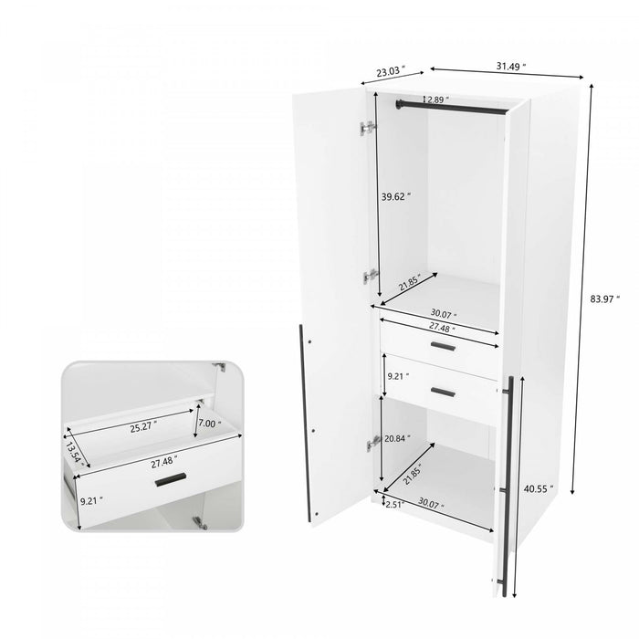 Armoire moderne Lee 32\" en blanc
