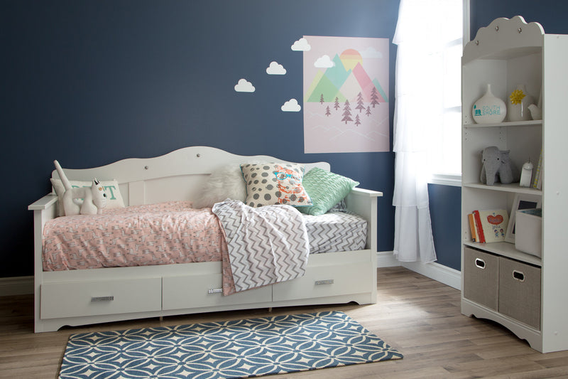 Tiara Lit Divan Avec Rangement - Blanc Solide