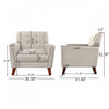 Midway Mid-Century Modern Armchair with Tufted Waffle Stitch, Beige, Walnut | Midway Fauteuil Moderne du Milieu de Siecle a Point Capitonne Gaufre, Beige, Noyer