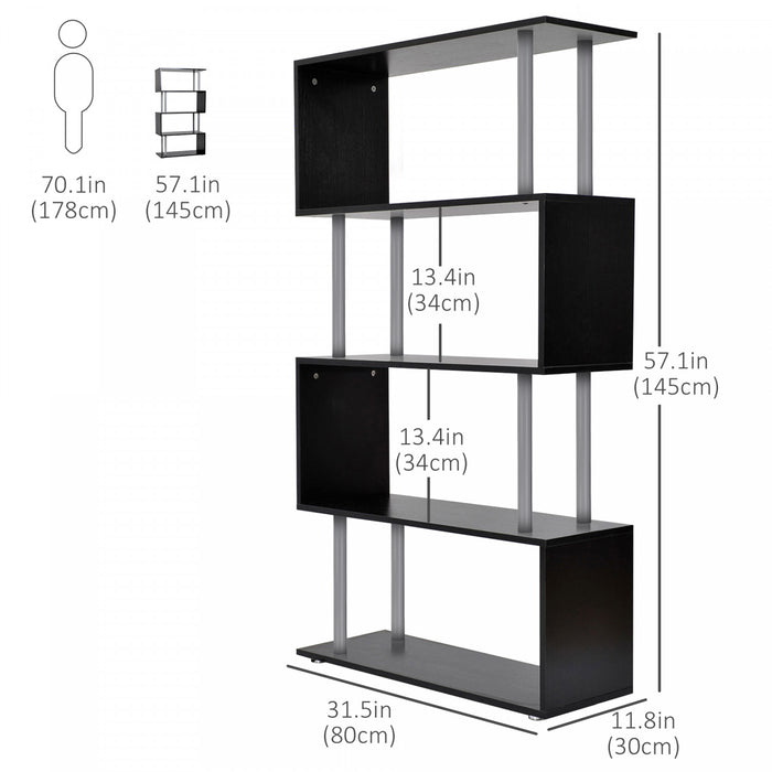 HOMCOM Bibliotheque 5 Niveaux Forme Z Metal Presentation