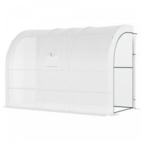 Outsunny 10' X 5' X 7' Serre Murale D'exterieur Avec Fenetres Et Portes Et 3 Etageres En Fil Metalli