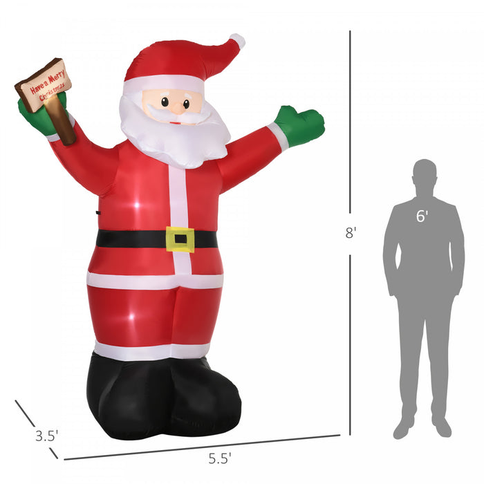 Outsunny Pere Noel Gonflable De 8ft Signe Lumineux De Benedictions
