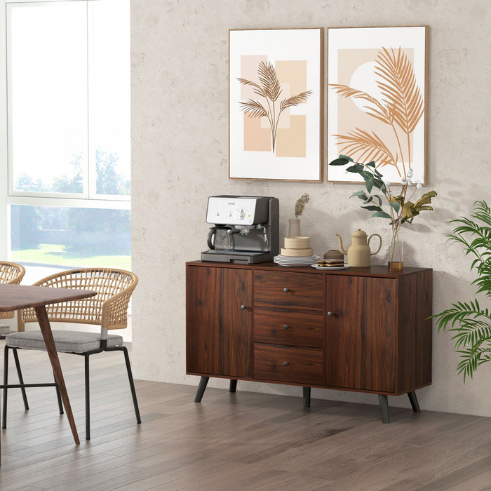 HOMCOM Buffet de Cuisine avec 2 Armoires 3 Tiroirs Table Buffet