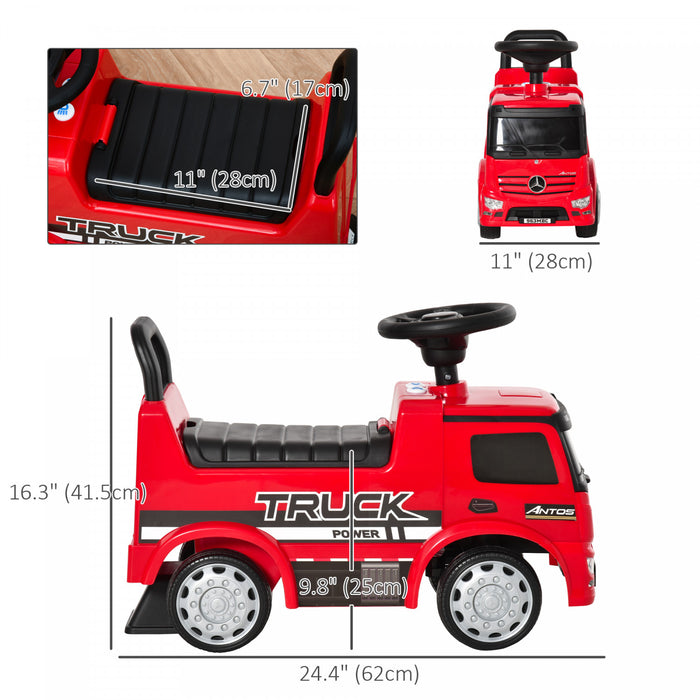 Qaba Voiture Pour Enfants Sous Licence Mercedes-benz Antos, Rouge