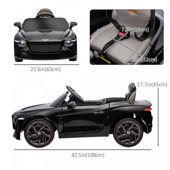 Aosom Voiture Electrique 12 V Avec Portes Papillon, Batterie Portable, 3,1 Mph, Jouet Pour Enfants Pour Garcons Et Filles Avec Telecommande, Systeme De Suspension, Klaxon, Musique, Lumieres, Noir