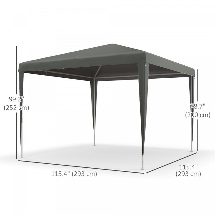 Outsunny Tente De Fete, Abri D'evenement Auvent De Belvedere Portable Gris