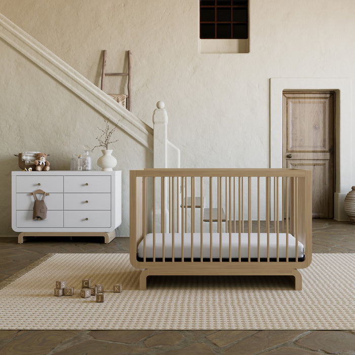 Storkcraft Santorini 6 Commode a tiroirs - Blanc avec bois clair