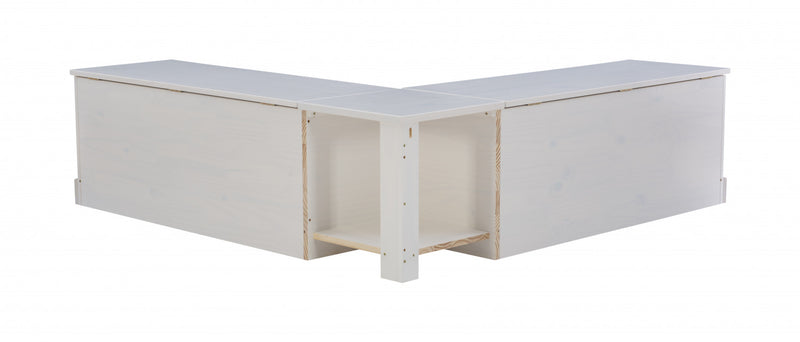 Banc de salle à manger en coin Tobin sans dossier - blanc