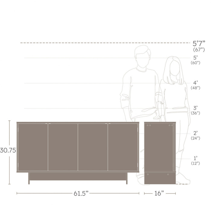 Desserte Finnley de Prepac - chêne noir