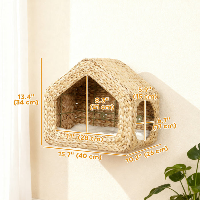 Cat Wall Shelf with Washable Cushion for Indoor Kittens