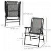 Outsunny Chaise Pliante D'exterieur Chaise Pliable A Sangle Elastique, Gris