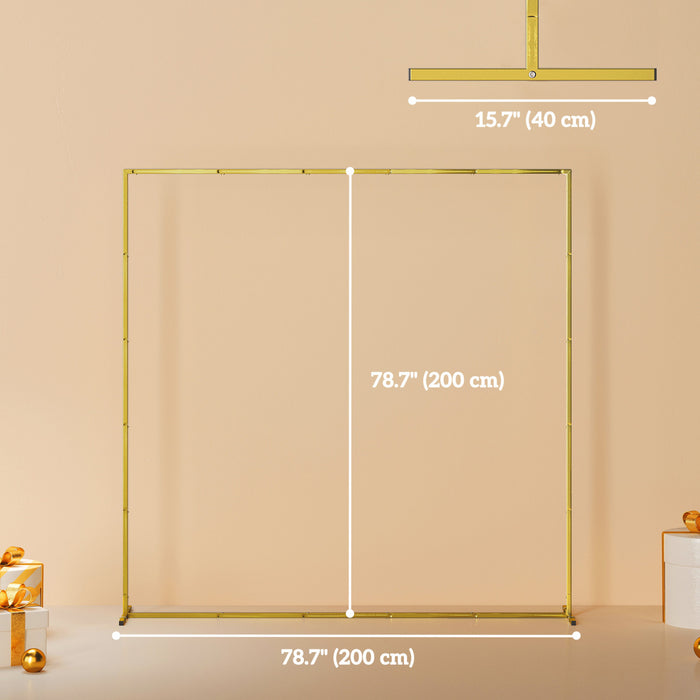 Outsunny Arche de Mariage, Arche Carree de 6.6 pi, Structure Doree