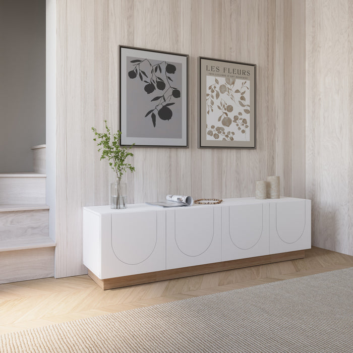 Meuble pour téléviseur Nauraa Nordika de 70,85 po - blanc